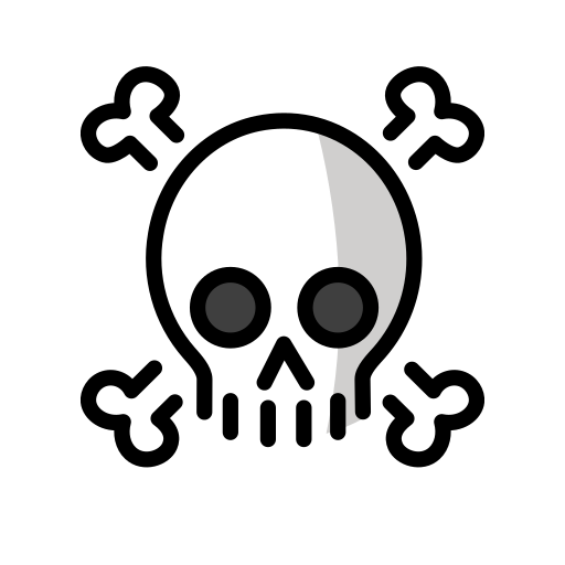 Skull and Crossbones as drawn by OpenMoji in 17.0