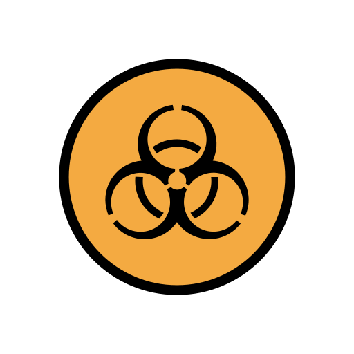 Biohazard as drawn by OpenMoji in 17.0