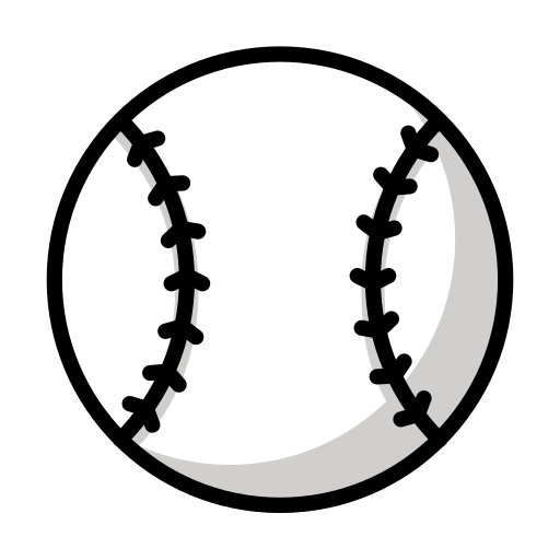Baseball as drawn by OpenMoji in 17.0