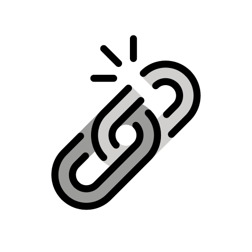Broken Chain as drawn by OpenMoji in 17.0