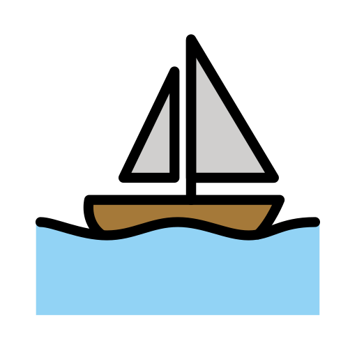 Sailboat as drawn by OpenMoji in 17.0