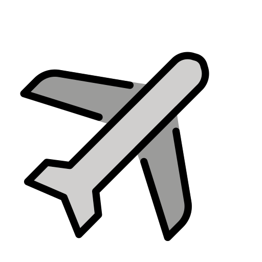 Airplane as drawn by OpenMoji in 17.0