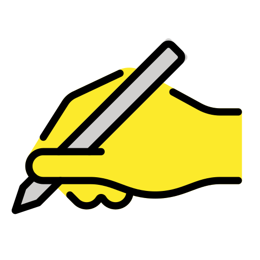 Writing Hand as drawn by OpenMoji in 17.0