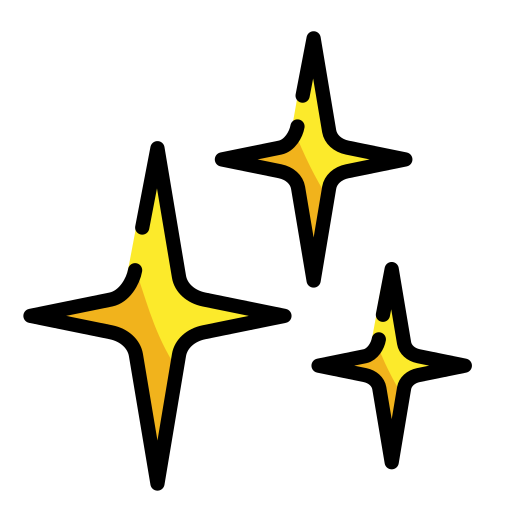 Sparkles as drawn by OpenMoji in 17.0