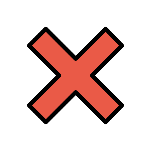 Cross Mark as drawn by OpenMoji in 17.0