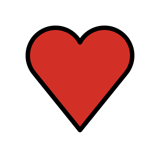 Red Heart as drawn by OpenMoji in 17.0