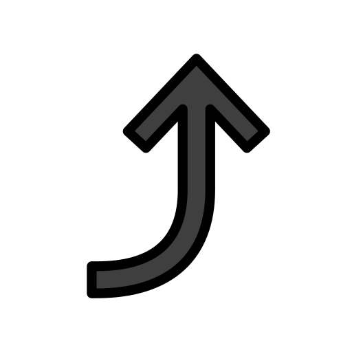 右上弯箭头 as drawn by OpenMoji in 17.0