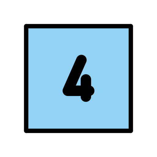 keycap: 4 as rendered by OpenMoji