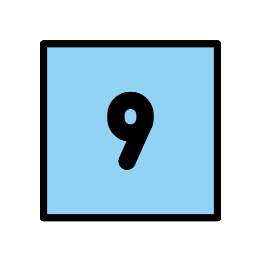 Keycap: 9 as drawn by OpenMoji in 17.0