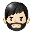 Person: Light Skin Tone, Beard, the design in this release