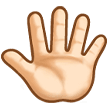 Reversed Raised Hand with Fingers Splayed + Emoji Modifier Fitzpatrick Type-1-2, the design in this release