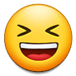 Grinning Squinting Face as drawn by Samsung in One UI 2.5