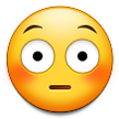 Flushed Face as drawn by Samsung in One UI 4.0 January 2022