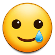 Smiling Face with Tear as drawn by Samsung in One UI 4.0 January 2022