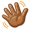 Waving Hand: Medium Skin Tone as drawn by Samsung in One UI 5.0