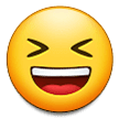 Grinning Squinting Face as drawn by Samsung in One UI 5.0