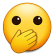 face with open eyes and hand over mouth — Samsung