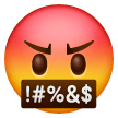 Face with Symbols on Mouth as drawn by Samsung in One UI 7.0 April 2025