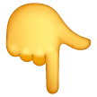 Backhand Index Pointing Down as drawn by Samsung in One UI 8.5
