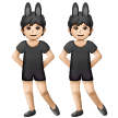 people with bunny ears: light skin tone as rendered by Samsung