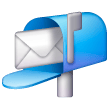 open mailbox with raised flag as rendered by Samsung