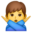 man gesturing NO as rendered by Samsung