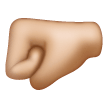 left-facing fist: medium-light skin tone as rendered by Samsung