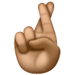 crossed fingers: medium skin tone as rendered by Samsung