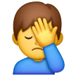 man facepalming as rendered by Samsung