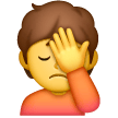 person facepalming as rendered by Samsung