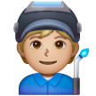 factory worker: medium-light skin tone as rendered by Samsung