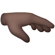 mano con la palma hacia abajo: tono de piel oscuro as rendered by Samsung