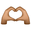 heart hands: medium skin tone as rendered by Samsung