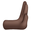 rightwards pushing hand: dark skin tone as rendered by Samsung