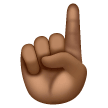 index pointing up: medium-dark skin tone as rendered by Samsung