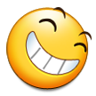 Grinning Squinting Face as drawn by Samsung in Touchwiz 2.0