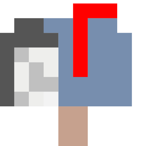open mailbox with raised flag as rendered by SerenityOS