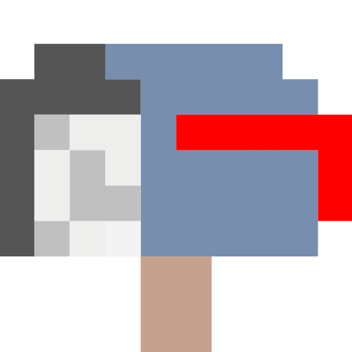 open mailbox with lowered flag as rendered by SerenityOS