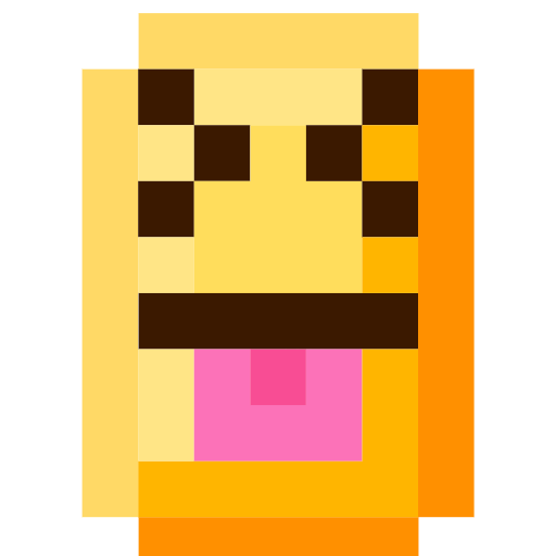 وجه بعينين مغلقتين ولسان متدلٍ as rendered by SerenityOS