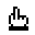 backhand index pointing up as rendered by Sharp