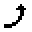 right arrow curving up as rendered by Sharp