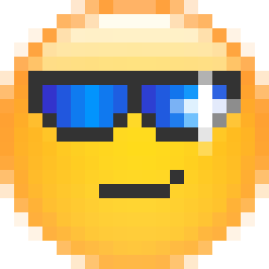Smiling Face with Sunglasses as drawn by Skype in 1.0