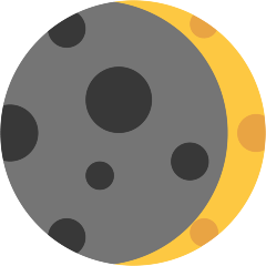 waxing crescent moon as rendered by Skype