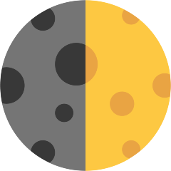 first quarter moon as rendered by Skype