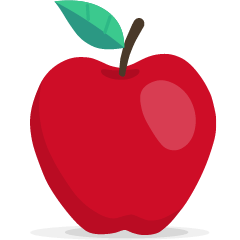 red apple as rendered by Skype