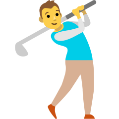 man golfing as rendered by Skype