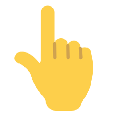 backhand index pointing up as rendered by Skype