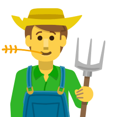man farmer as rendered by Skype