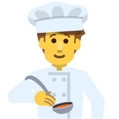 man cook as rendered by Skype