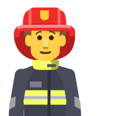 man firefighter as rendered by Skype